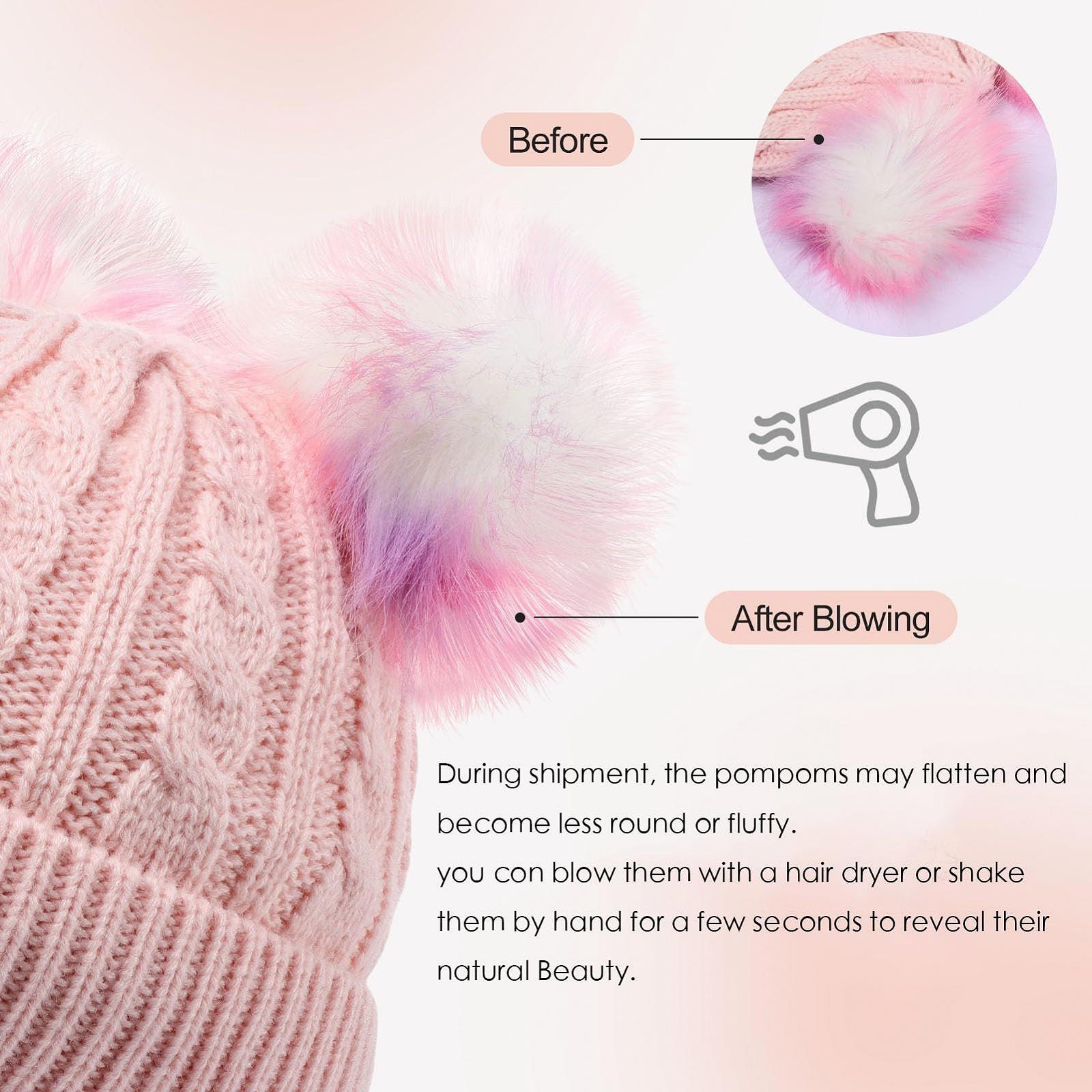 Шапка-біні CHUANGLI Дитяча для дівчат, тепла, на флісовій підкладці, фото №3