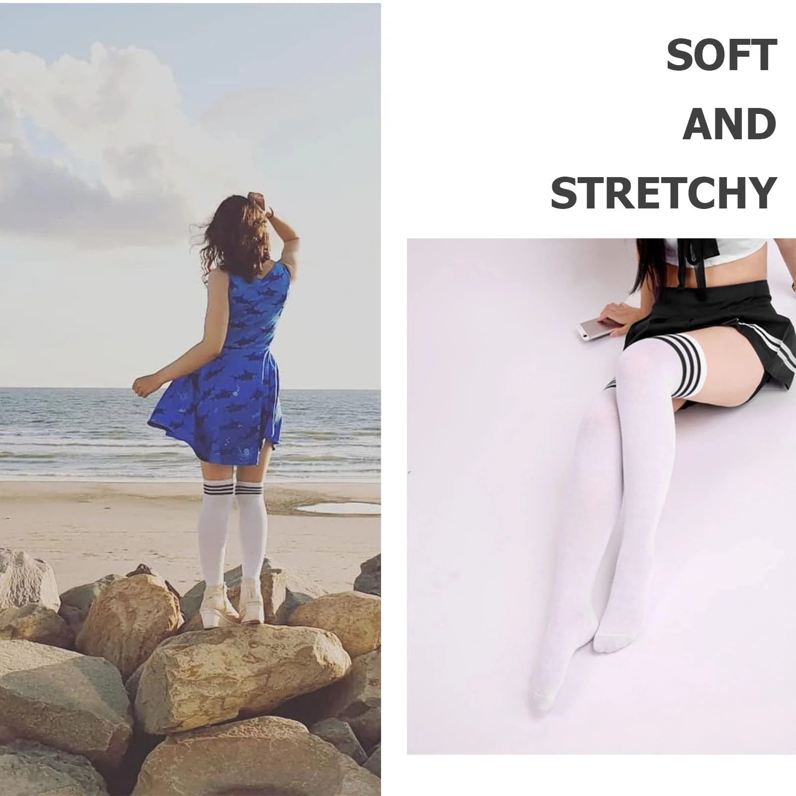 Гольфы DRESHOW в полоску выше колена (3 пары), фото №2