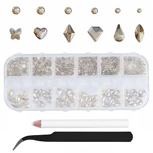Купить Стразы для ногтей Шампань 12 размеров, Блестящие камни для ногтей, Стразы плоской формы, Дизайн ногтей со стразами, Включая восковый карандаш для страз и пинцеты для страз, 1500 штук в упаковке - Фото 1 Стразы для ногтей Шампань 12 размеров, Блестящие камни для ногтей, Стразы плоской формы, Дизайн ногтей со стразами, Включая восковый карандаш для страз и пинцеты для страз, 1500 штук в упаковке - Фото 1