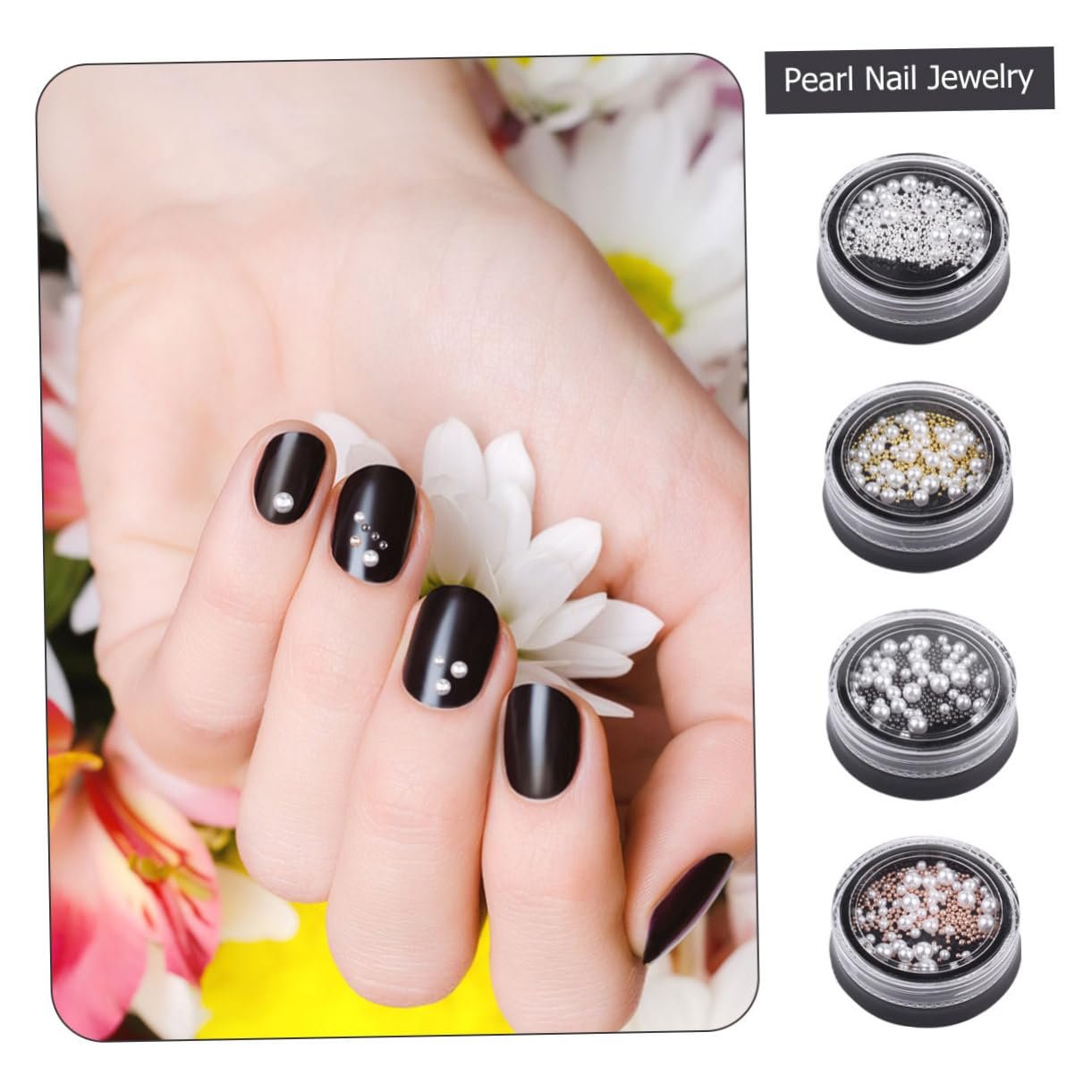 Маникюрные бусины Healvian, икорные бусины, 3D ногти, наклейки для ногтей, бусины для нейл-арта, жемчуг для рукоделия, хрустальные бусины для ногтей, самоцветы для нейл-арта, ассорти, фото №2