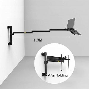 Настенная подставка для ноутбука, складная подставка для ноутбука на кровать, регулируемый по высоте держатель, для компьютеров до 17 дюймов, грузоподъемность 10 кг synthetic.ua - Фото 1