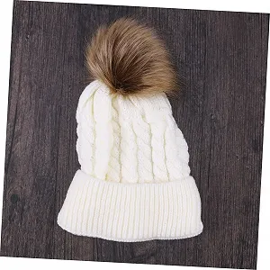В'язана шапка-вушанка Zqkimzi для дітей, зимова в'язана synthetic.ua - Фото 1