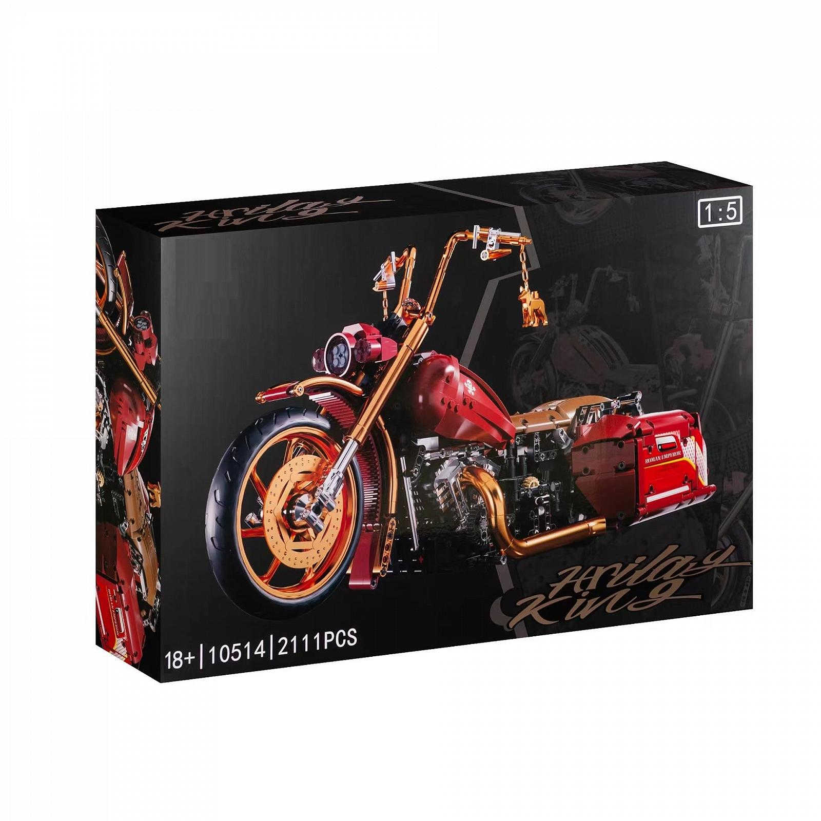 Мотоцикл Technik Harlay Davidson Road King 1:5 2111 деталей Зажимные блоки MOC Набор Совместим с Harley Davidson Technology, фото №8