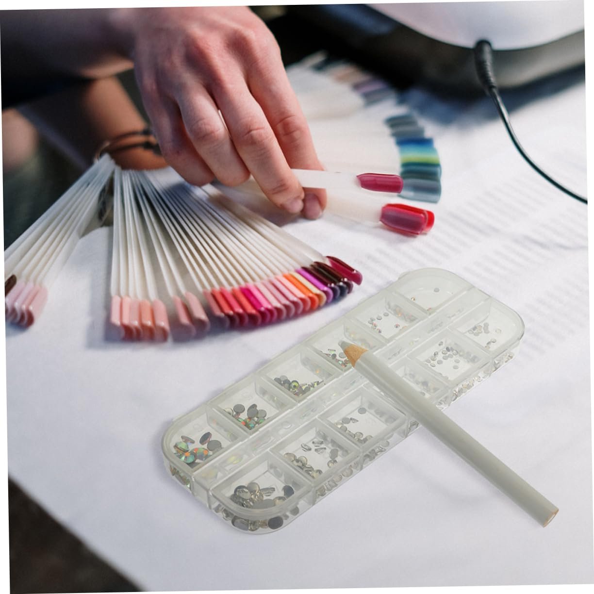 Набір страз для нігтів Healvian Діаманти Прозорі Асорті Великі 3D, фото №8