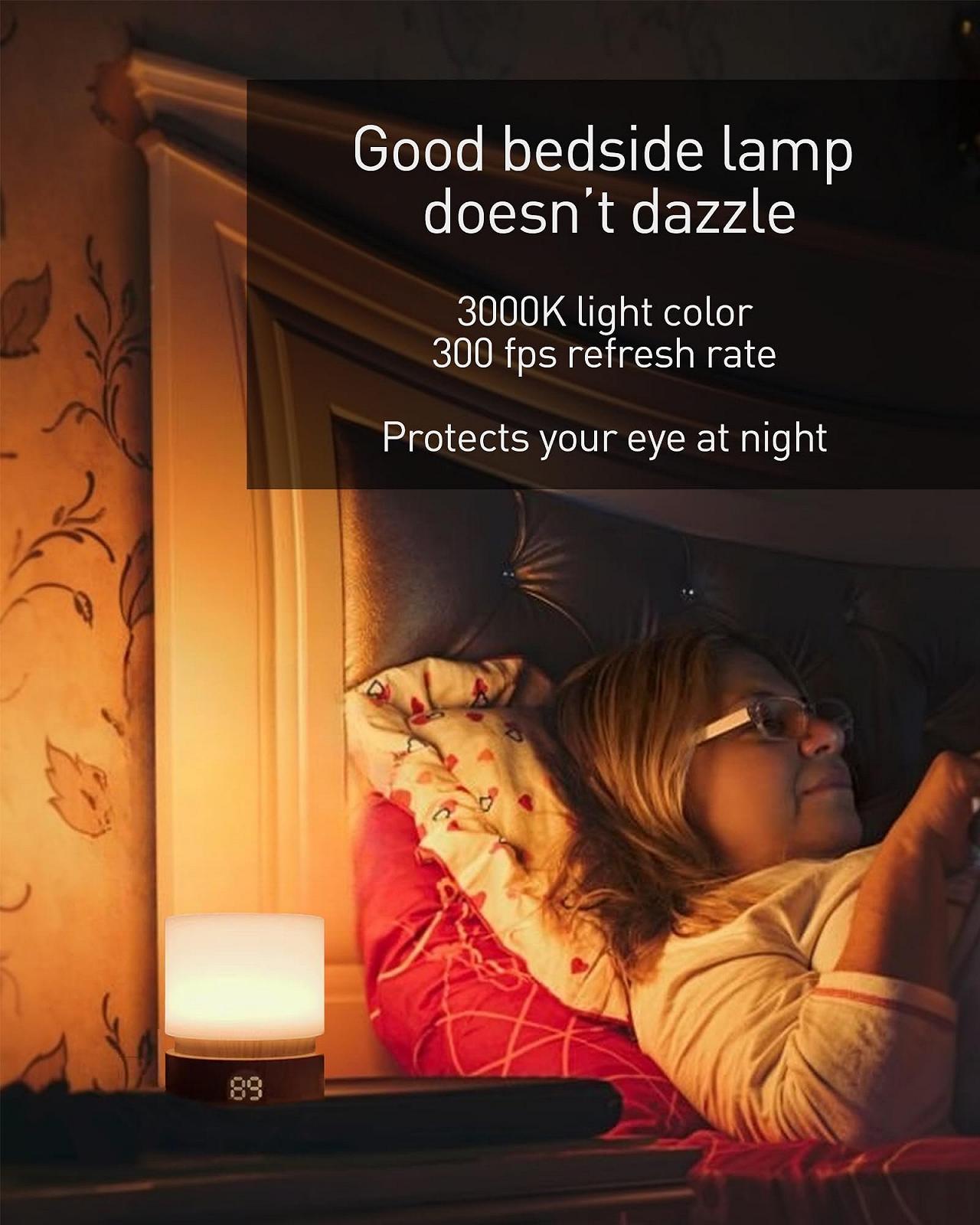 Нічник Smilodon Timer Pro Dimmable LED Нічна лампа для ліжка Дитячий нічник Імітація дерева Акумуляторна батарея, фото №3