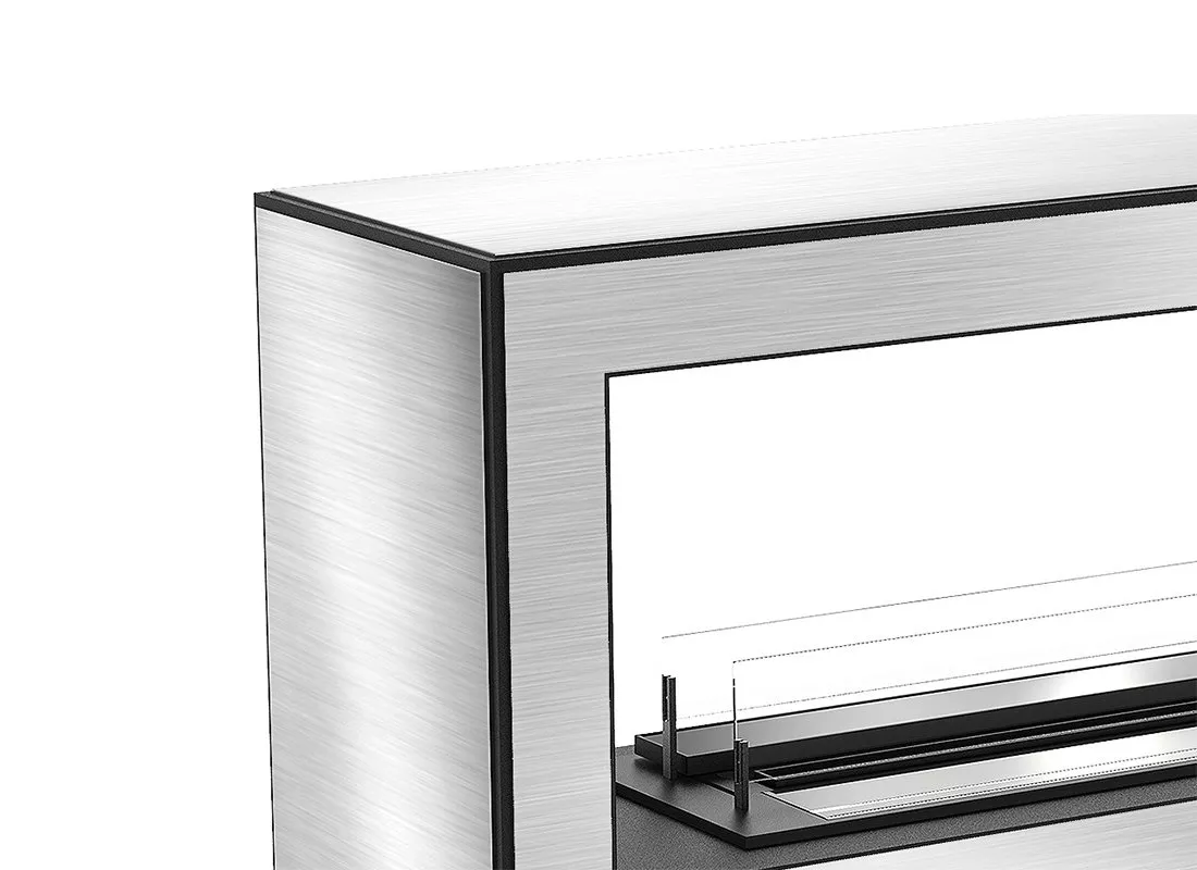 Напольный камин без дымохода Gloss Fire Module-m6 Серебристый, фото №2