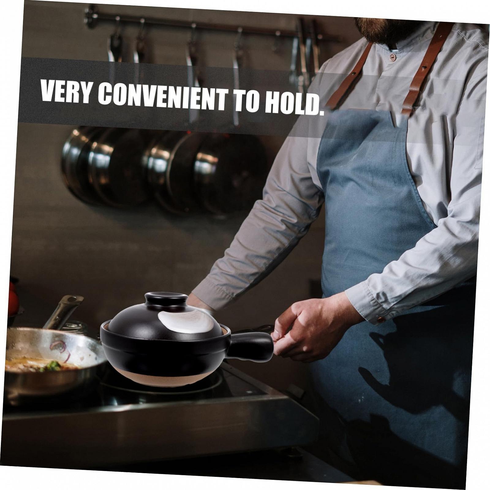 Ківш керамічний TOYANDONA з кришкою енергозберігаючий жаростійкий, фото №3