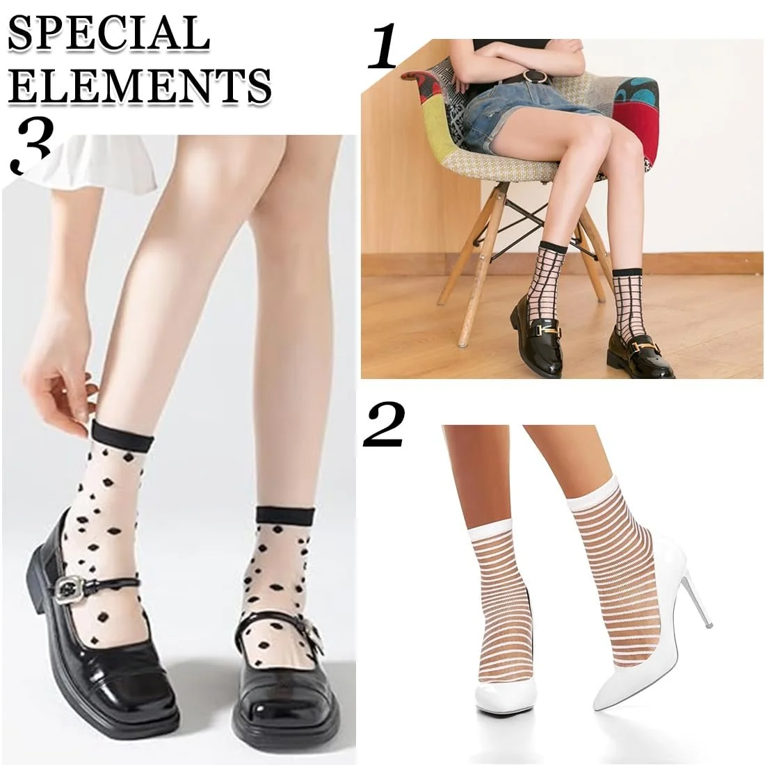 Шкарпетки з рюшами, 6 пар, прозорі, тонкі, фото №5