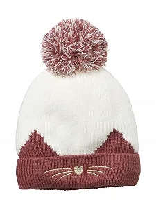 Шапка Vertbaudet С котиком Розовый 102/116, Темно-розовый - Фото 1