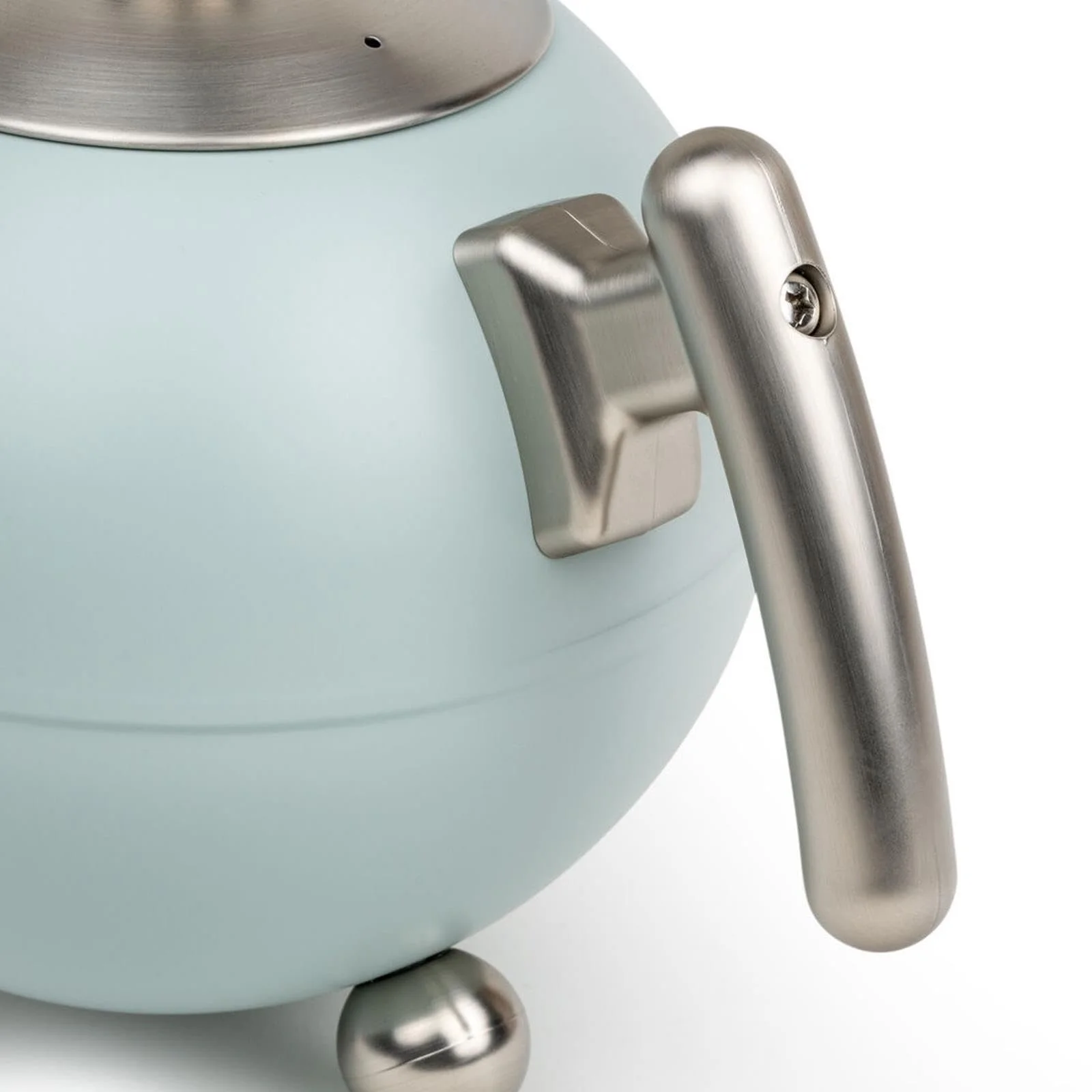 Чайник-заварник Bredemeijer Ball 1.2 л, великий, світло-блакитний, з нержавіючої сталі, з подвійними стінками, з фільтром-ситом та чорною дерев'яною підставкою, фото №4