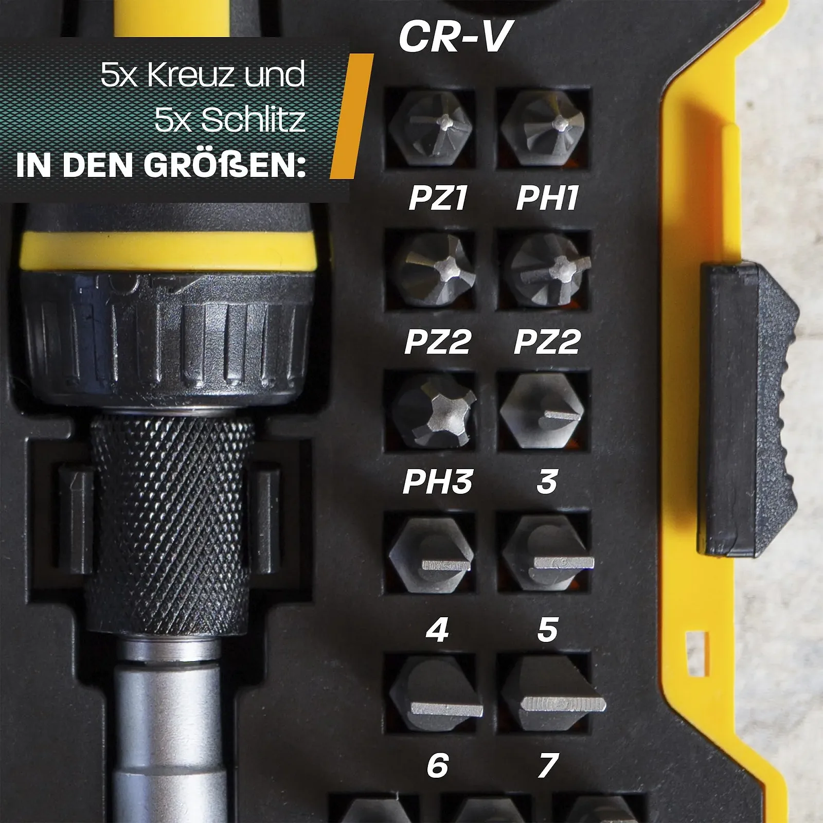 Набір викруток Hinrichs 2 предмети - Набір тріскачкових викруток 29 предметів з Т-подібною рукояткою і Набір прецизійних викруток 28 предметів - Інструментальний набір для прецизійної механіки - Мультиніжковий набір, фото №4