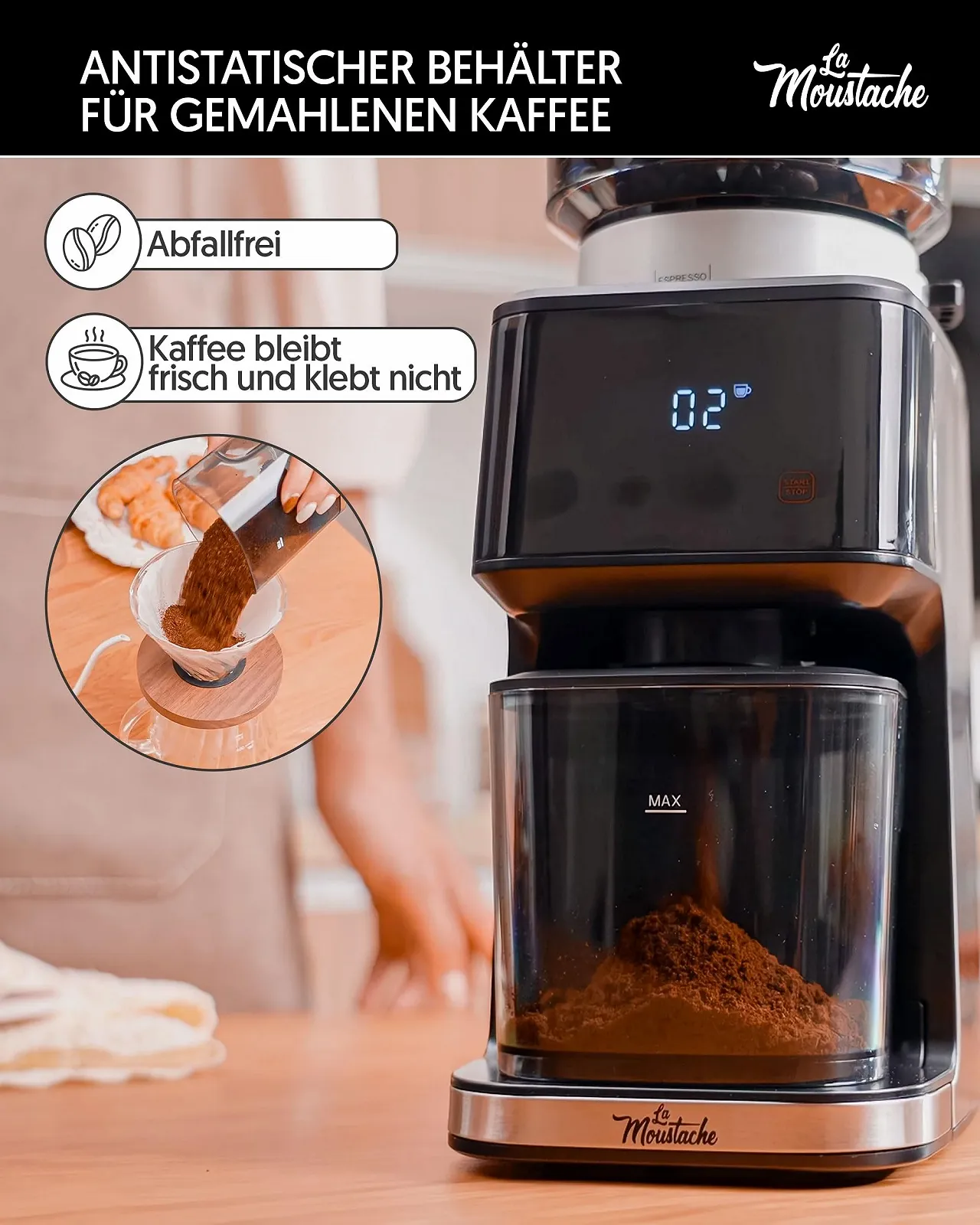 Кофемолка La Moustache GrindMaster Silver, фото №8