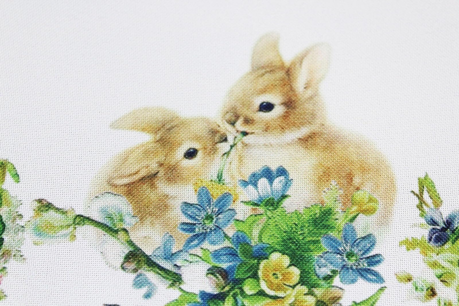 Скатертина KAMACA Nostalgic Easter 85 x 85 см Великодня з кроликами та яйцями, фото №7
