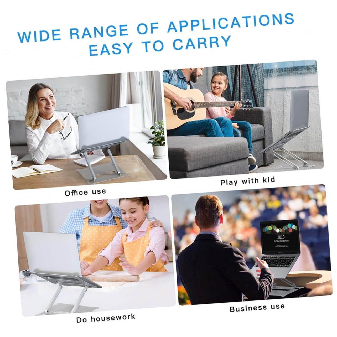Подставка для ноутбука складная Алюминиевый сплав Регулируемая подставка для ноутбука Портативная поддержка для ноутбука Серебристый, фото №4