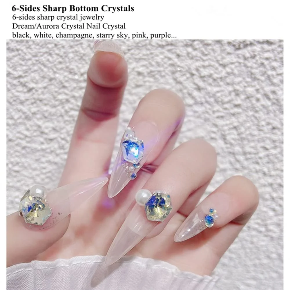 Стразы Кристаллические Набор 140 шт. Розовые Стразы радужные Прозрачные Кристаллы Блестящие Острые Aurora 3D Украшения для ногтей Цветные, фото №8 Стразы Кристаллические Набор 140 шт. Розовые Стразы радужные Прозрачные Кристаллы Блестящие Острые Aurora 3D Украшения для ногтей Цветные, фото №8