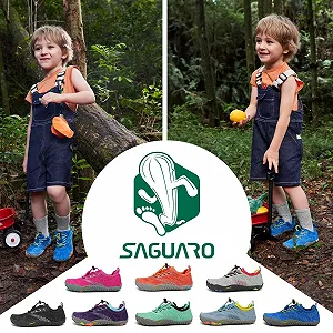 Дитяче взуття для босих ніг SAGUARO, дихаюче, нековзке взуття для походів, легке, м’яке спортивне взуття, взуття для ходьби, розміри EU 24-36 (UK дитячий розмір 7 – дорослий 3,5) synthetic.ua - Фото 1