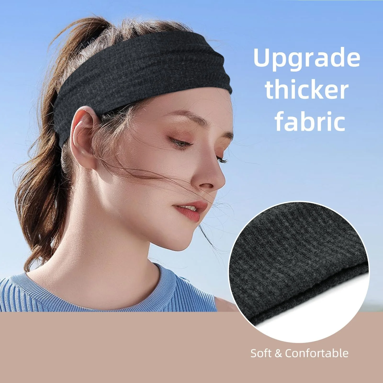 Пов'язка на голову Жіноча Еластична Широка Богемна Спортивна, фото №4