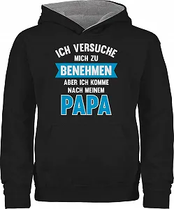 Детская толстовка Shirtracer С надписью Ich versuche Mich zu benehmen Aber ich komme nach Meine Papa - Фото 1
