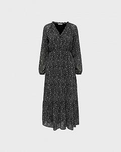 Сукня ONLSTAR L/S MAXI DRESSWVN 15240494--AOP:LITTLE CHARM FLOWER ONLY Чорний XS - Фото 1