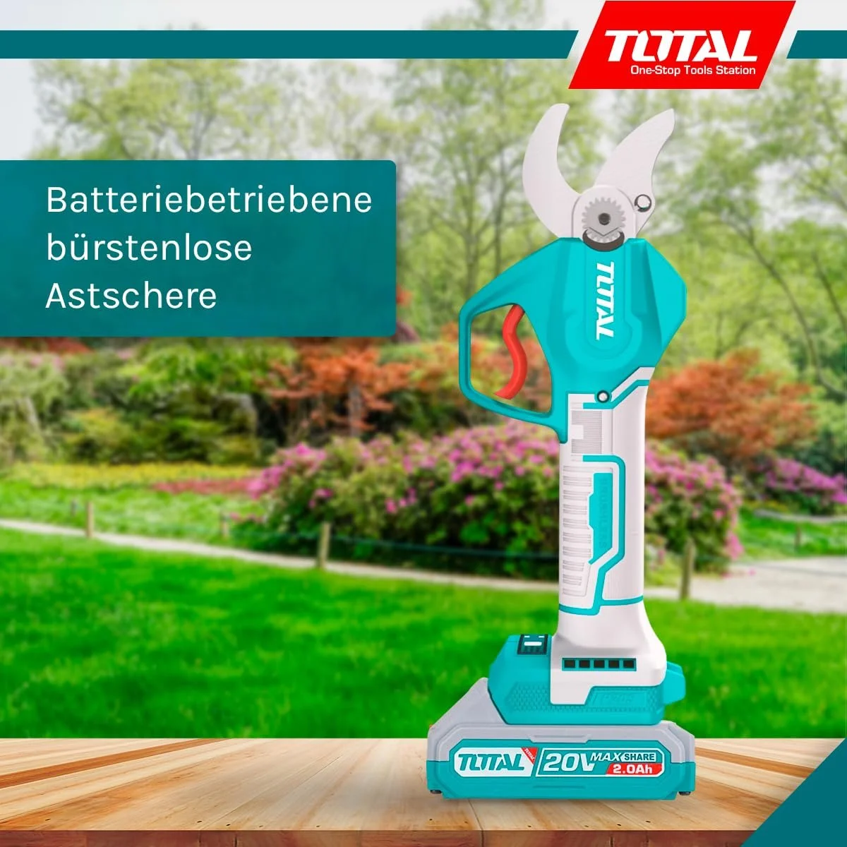 Секатори акумуляторні TOTAL Brushless TSSLI202581 25 мм Синій, фото №2