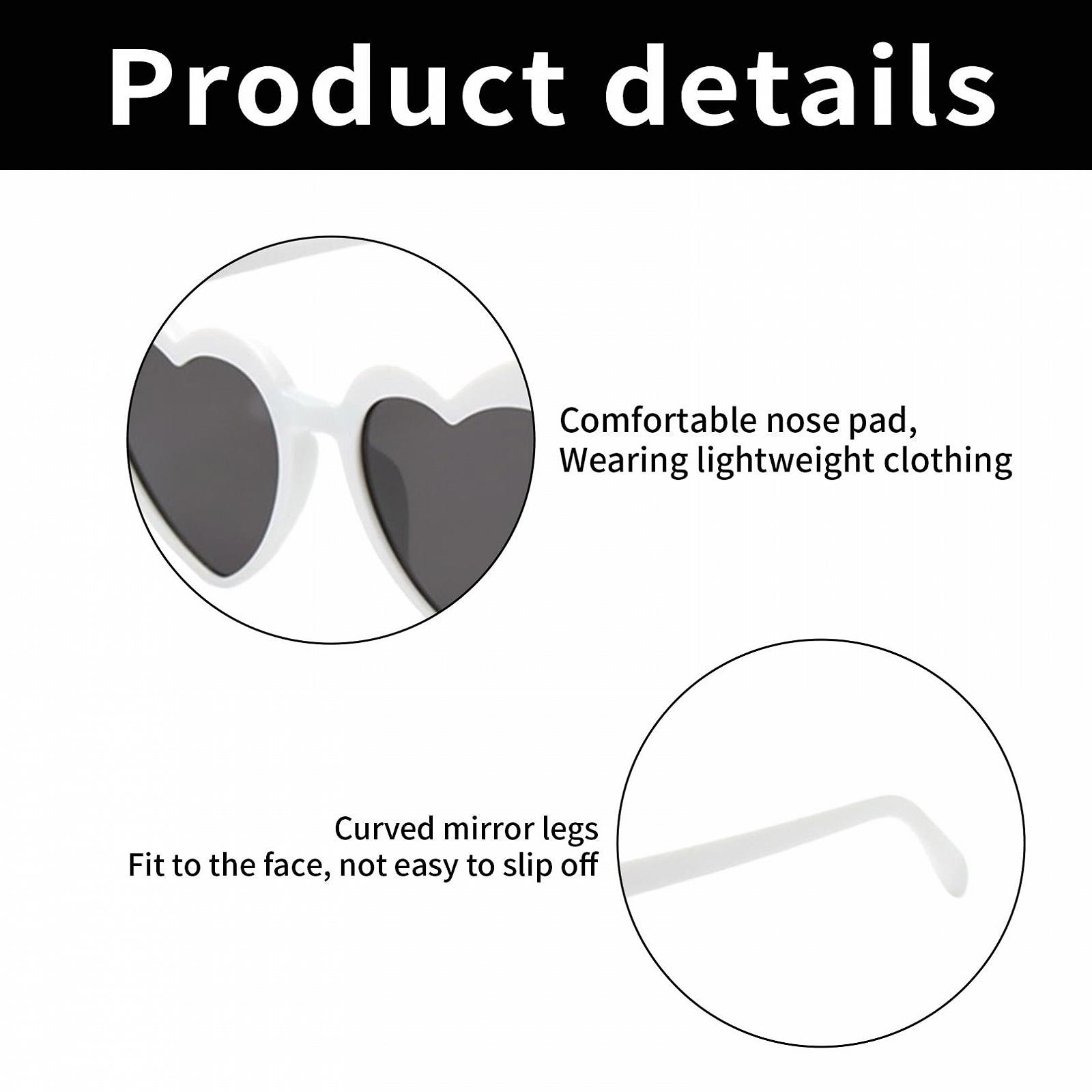 Сонцезахисні окуляри Серце WLVinson Чорний та Білий (2 шт), фото №3