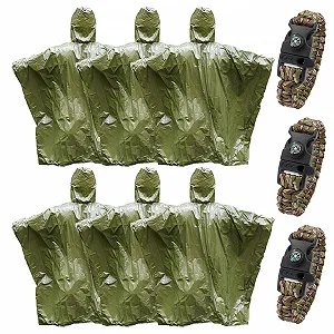 Аварійний комплект 6 шт: Дощовик Пончо, Браслет 3-в-1, Ковдра Ізоляційна - Фото 1