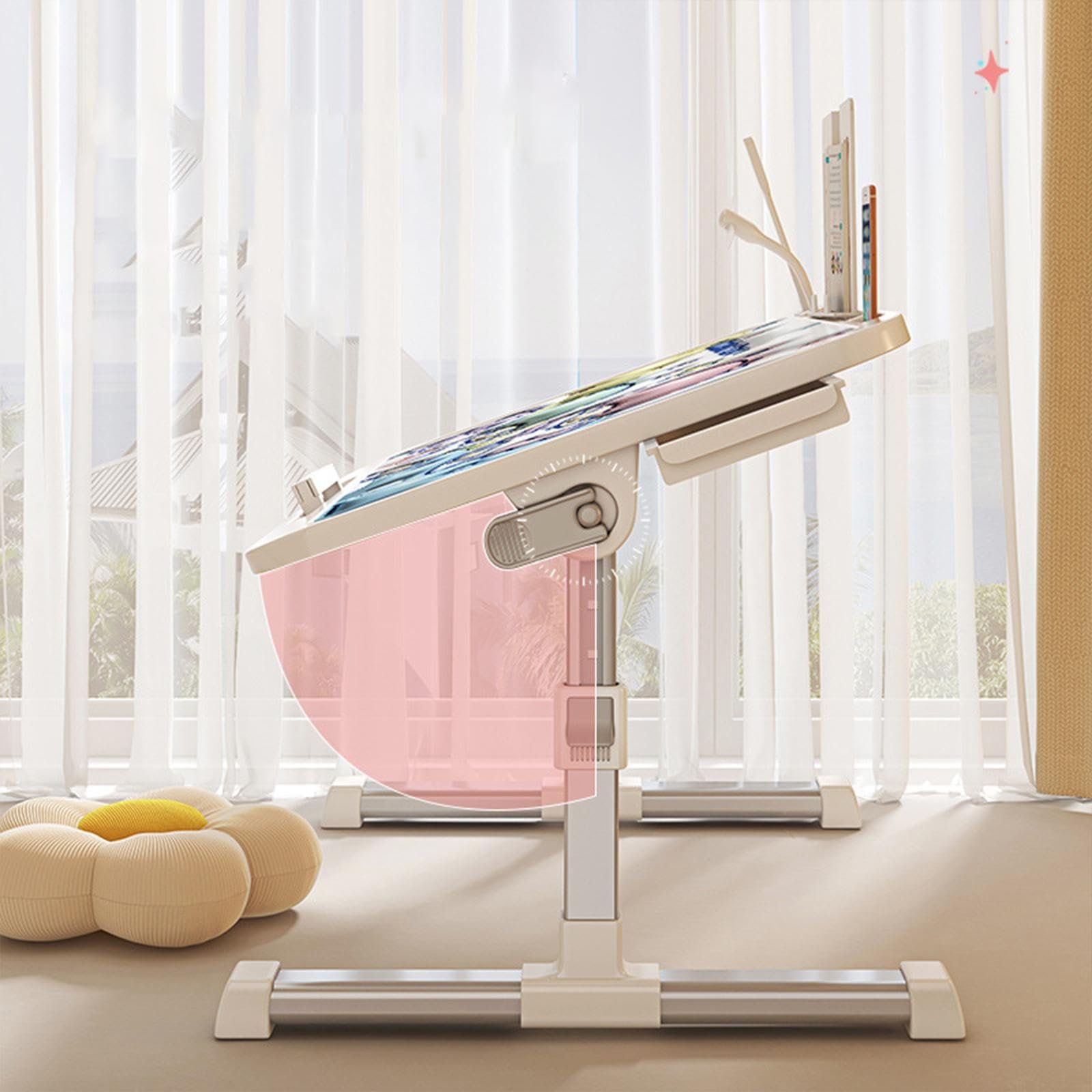 Складной прикроватный столик для ноутбука Белый стиль A, фото №2