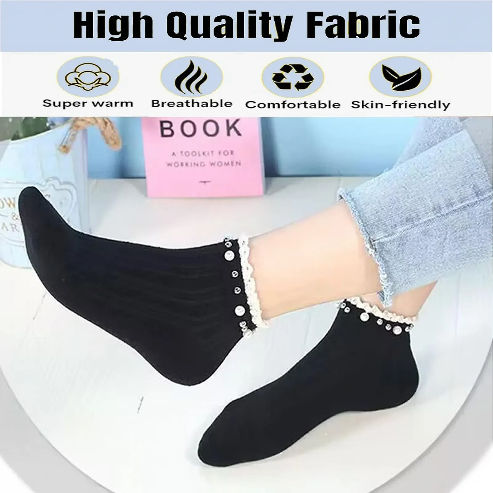 Жіночі шкарпетки Бавовна 35-38 Короткі шкарпетки, 6 пар, фото №2