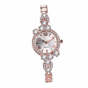 Часы женские PartyKindom Quartz с Rhinestones Rose Gold - Фото 1