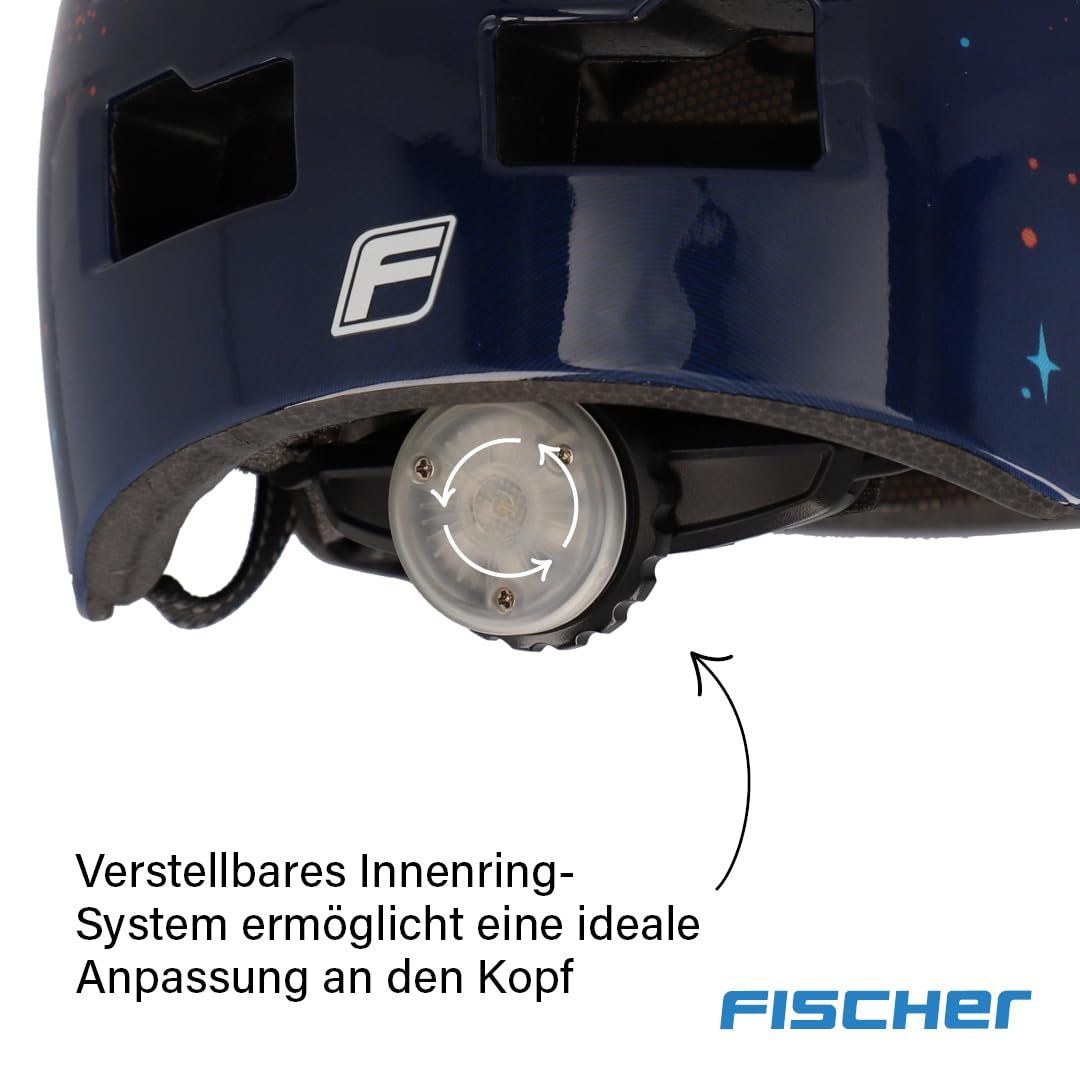 Шлем Велосипедный FISCHER BMX Dirt Bike Plus Universe S/M, 54-58 см, черный, с интегрированным светодиодным задним фонарем, фото №10