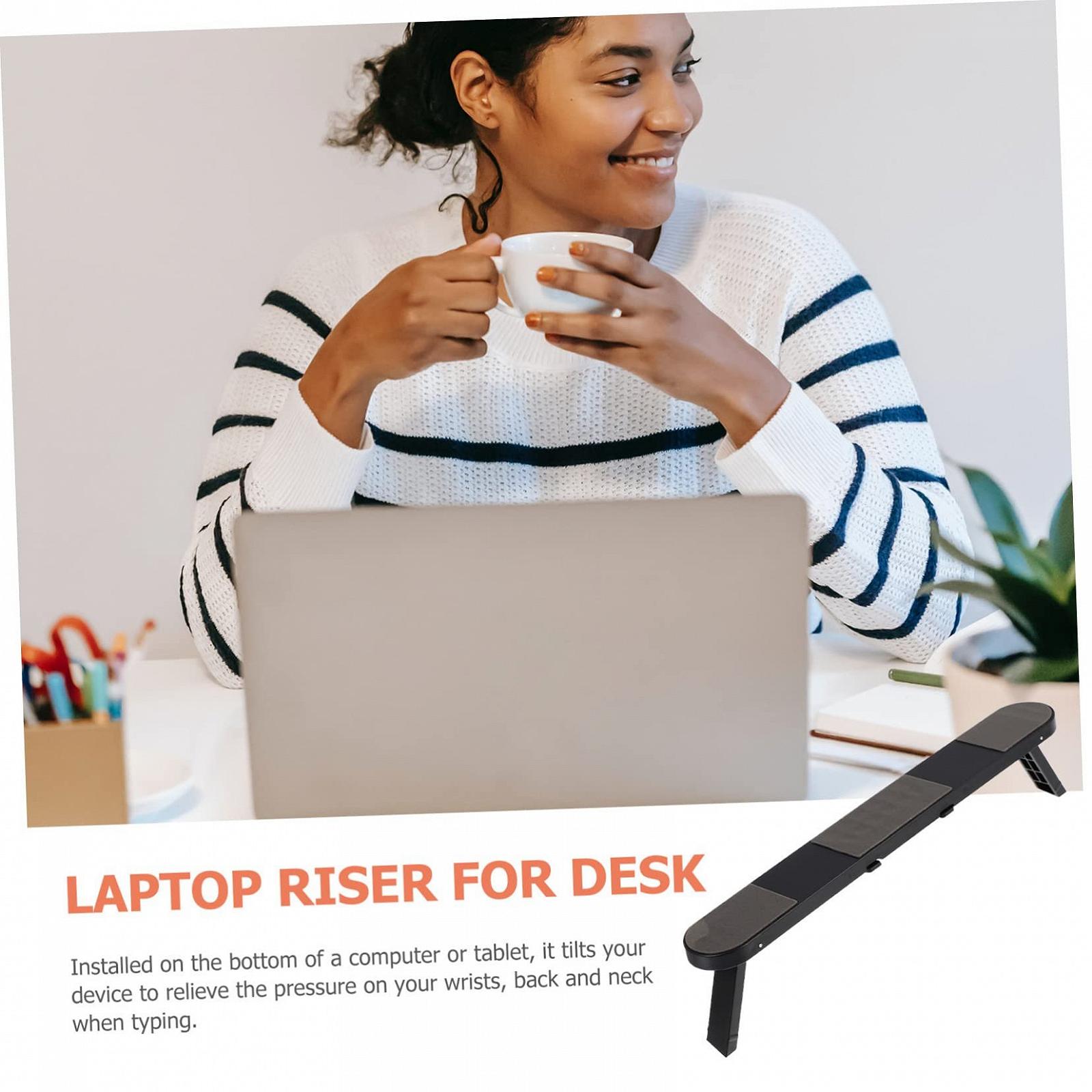 Підставка для ноутбука складана, ергономічна, самоклеюча з нековзними ніжками для столу для покращення постави та відведення тепла, фото №7