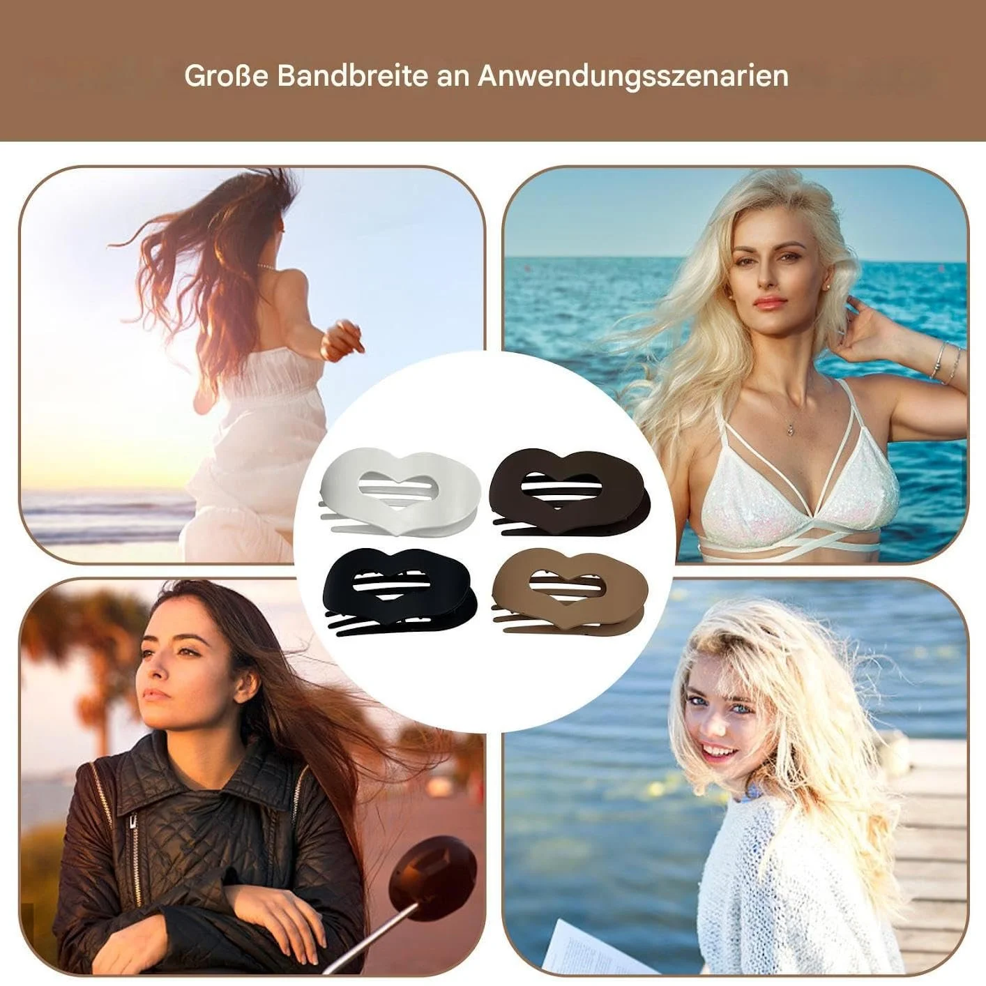 Краб Nixiara Плоские для волос 4 шт. Антискользящий Утиный Клюв для Девочек Школа Вечеринка Праздник Свадьба Досуг Шопинг, фото №4