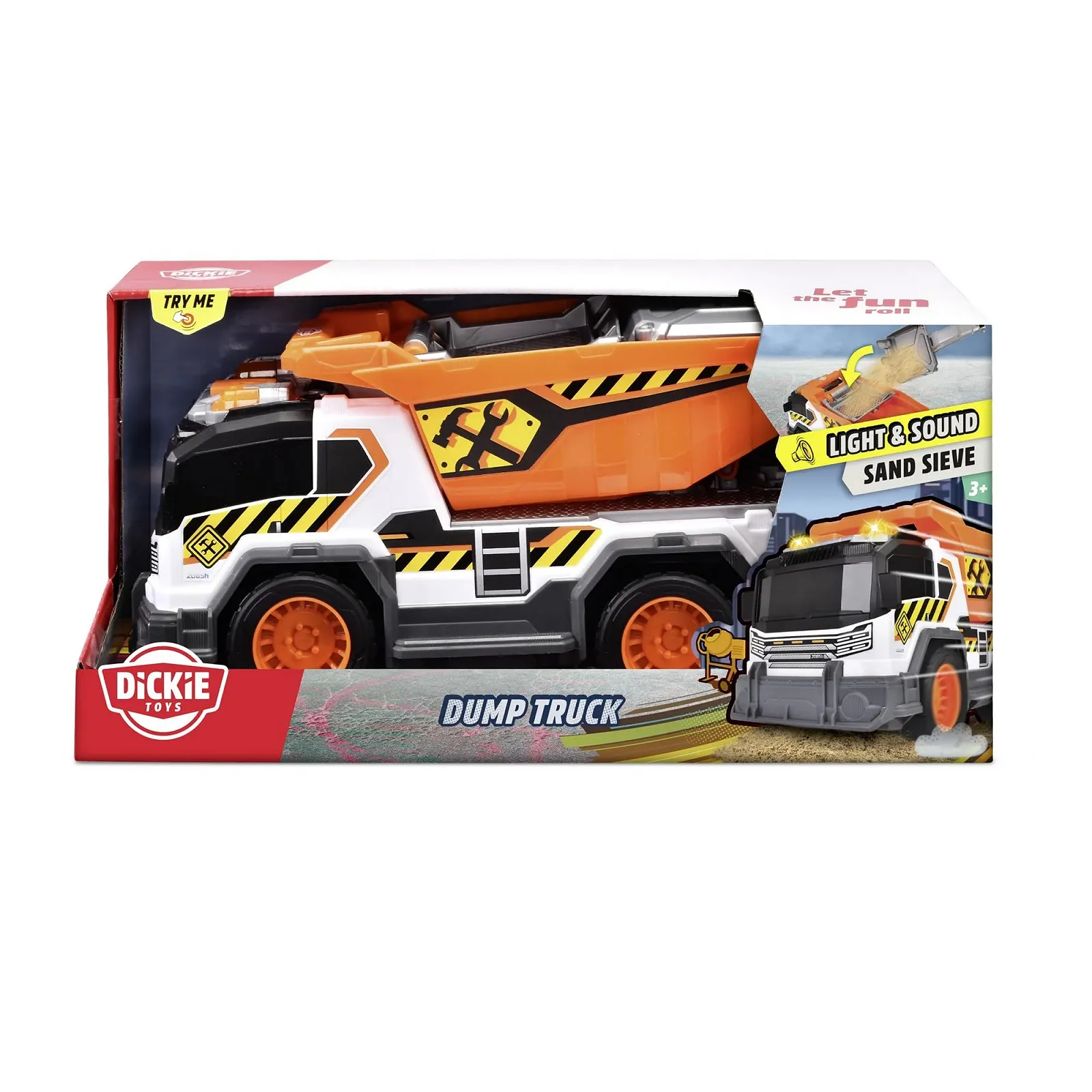 Самосвал Dickie Toys 30 см - Большой самосвал от 3 лет с лопатой и ситом для песочницы - Игрушечный автомобиль для детей со светом и звуком, фото №7