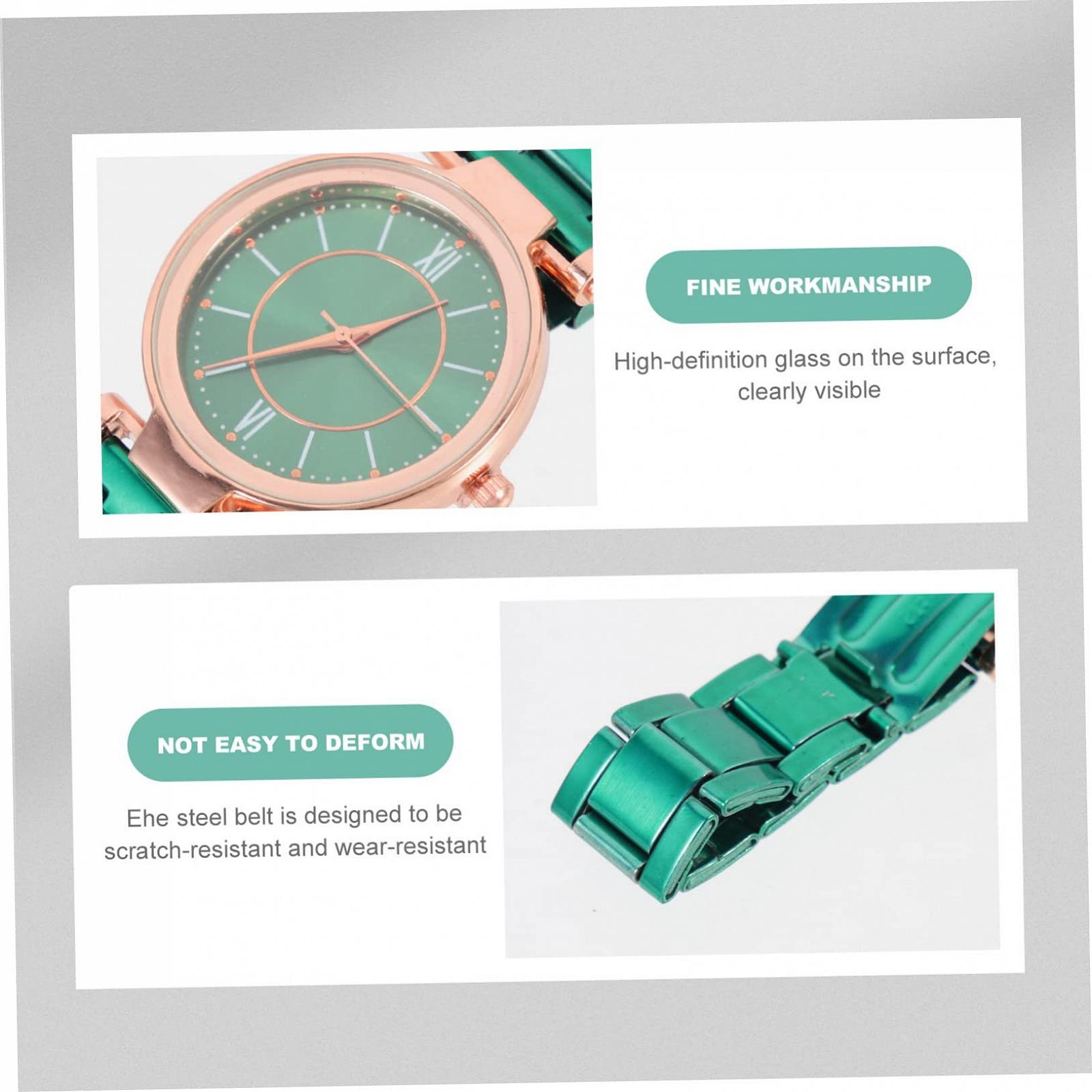 Годинник жіночий LIFKOME Кварцовий Зелений Ремінець, фото №3