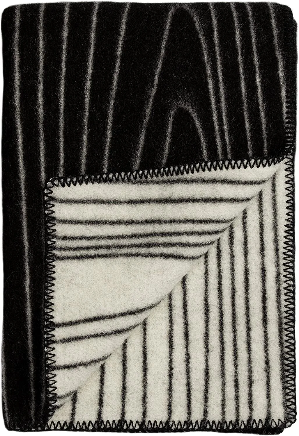 Плед Roros Tweed Finewool Черный/Натуральный (200 см x 130 см), фото №1