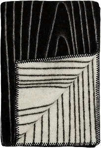 Плед Roros Tweed Finewool Черный/Натуральный (200 см x 130 см) - Фото 1