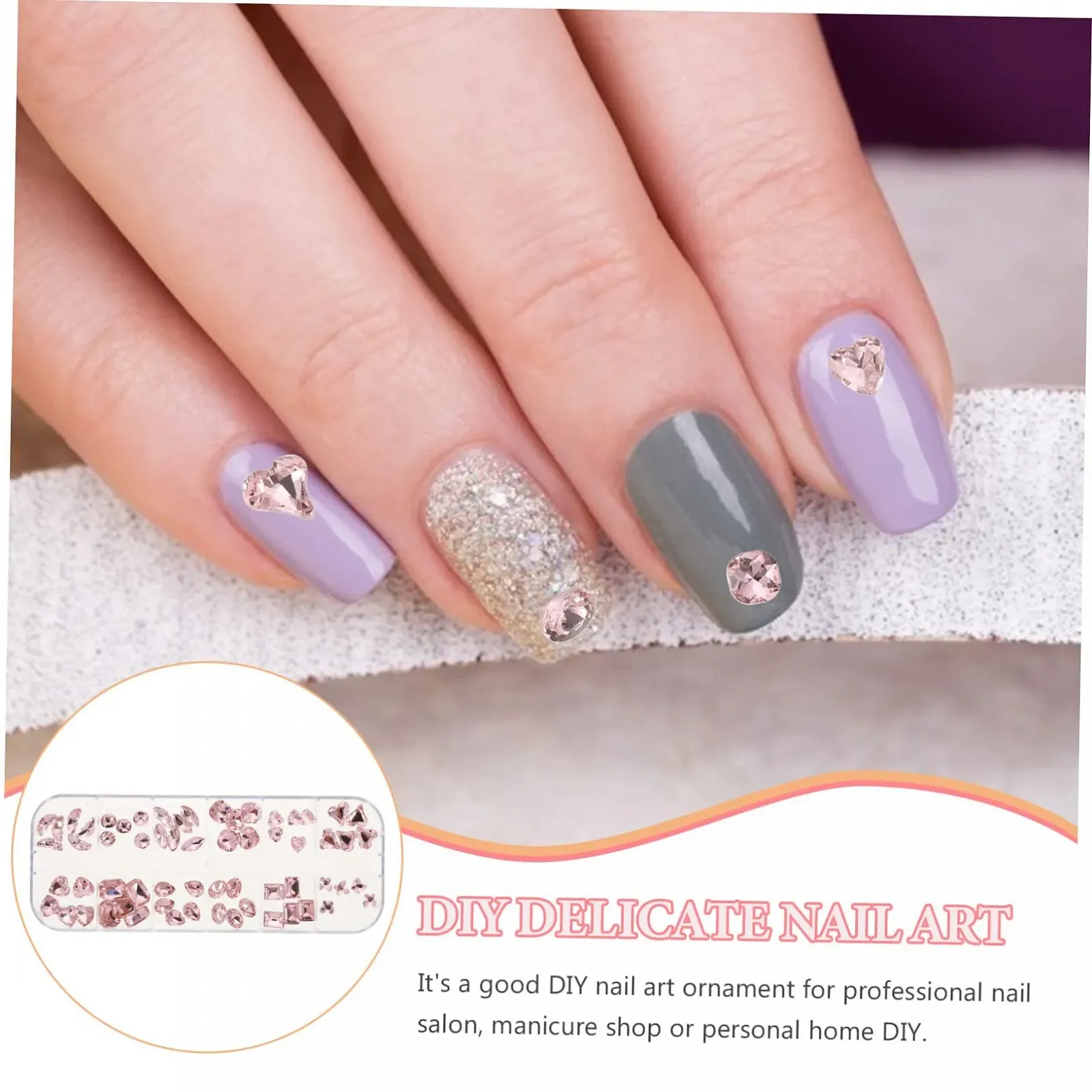 Стразы для ногтей FRCOLOR, нерегулярные формы, шампань и AB цвет, фото №5