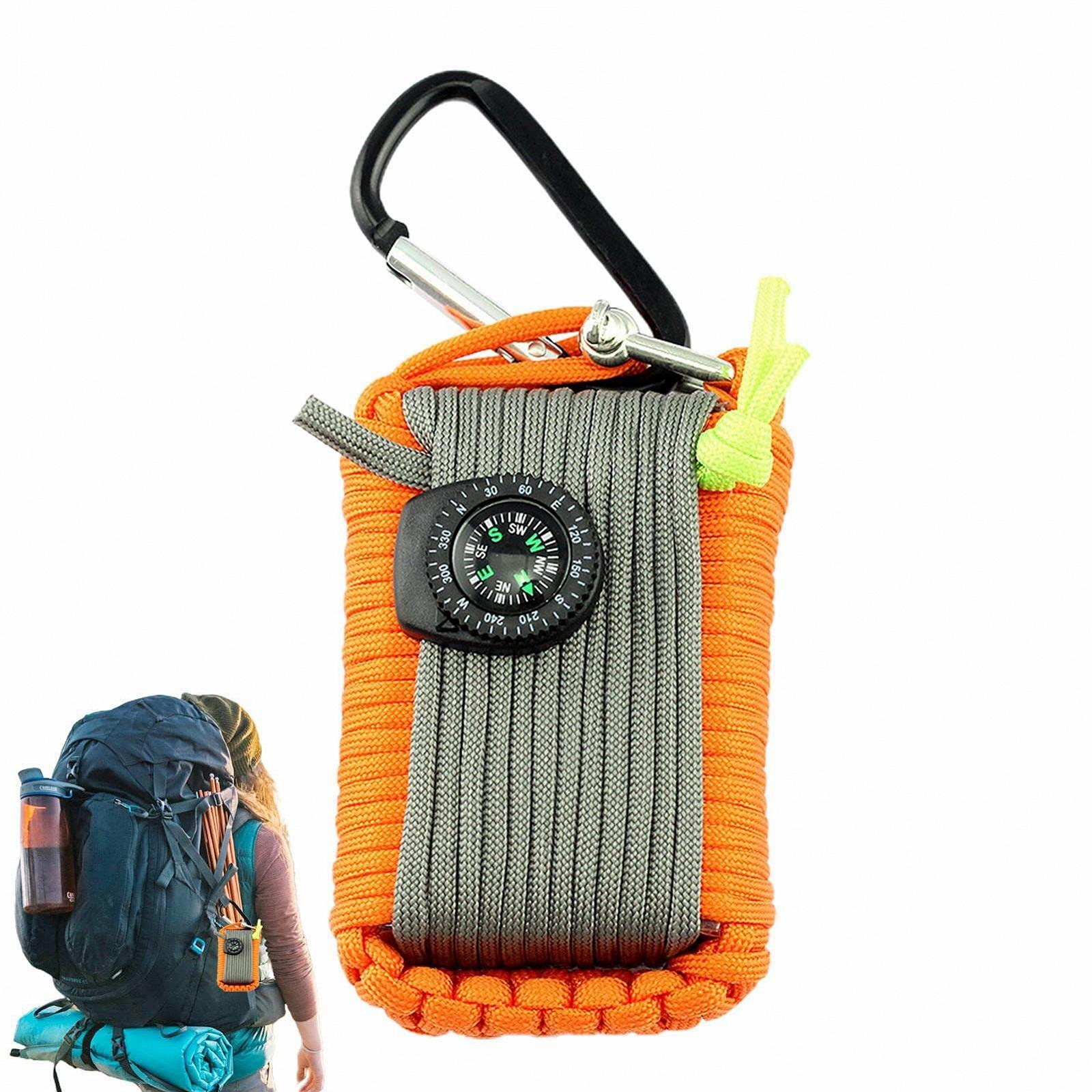 Набір для виживання Camping, інструмент для виживання Outdoor, в сумки входять струнна пилка, паракорд, голка, голка для повернення, свисток, смолоскип, пряжка для походів, сумка для зберігання тощо, фото №6