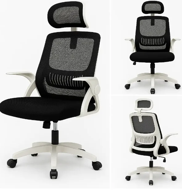 Крісло офісне ергономічне ErgoFlex Біло-чорного кольору, фото №1