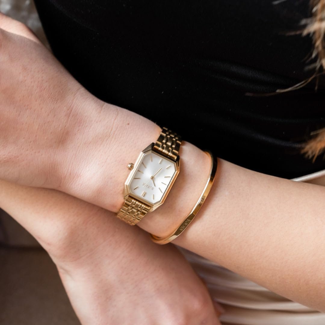 Часы BURKER Isabell женские прямоугольные аналоговые кварцевые наручные часы водонепроницаемые 3 ATM нержавеющая сталь - 28 мм, золотой, Браслет, фото №7 Часы BURKER Isabell женские прямоугольные аналоговые кварцевые наручные часы водонепроницаемые 3 ATM нержавеющая сталь - 28 мм, золотой, Браслет, фото №7