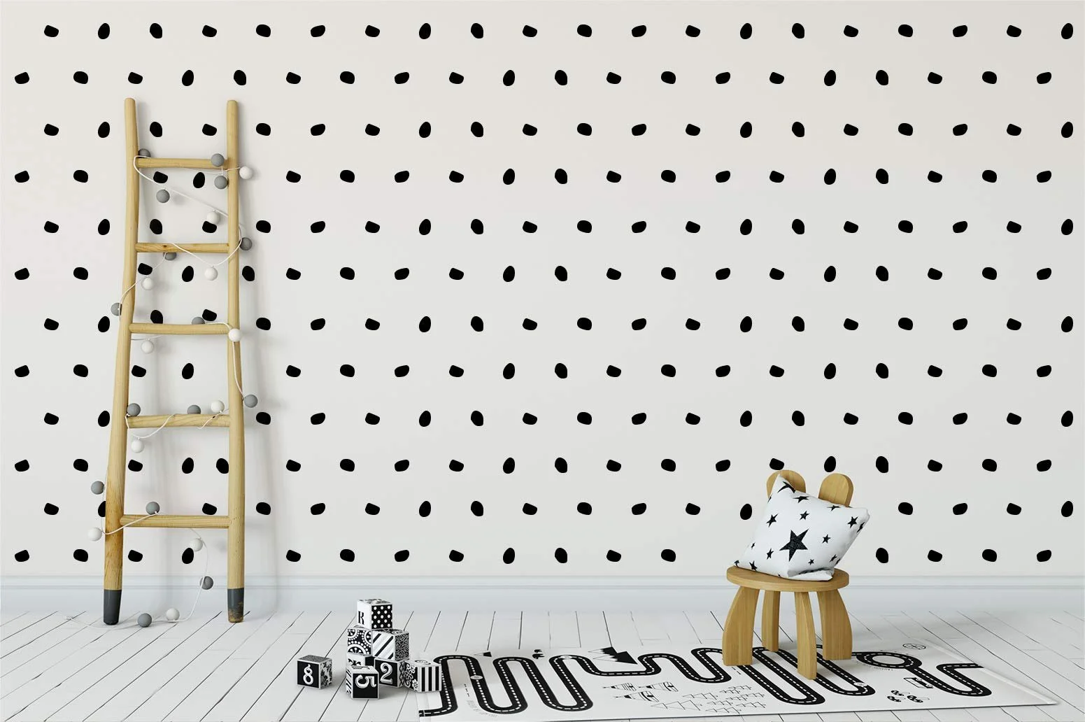 Наклейка на стіну 168 x Black London Spots Decorative Removable Vinyl Чорний, фото №6 Наклейка на стіну 168 x Black London Spots Decorative Removable Vinyl Чорний, фото №6