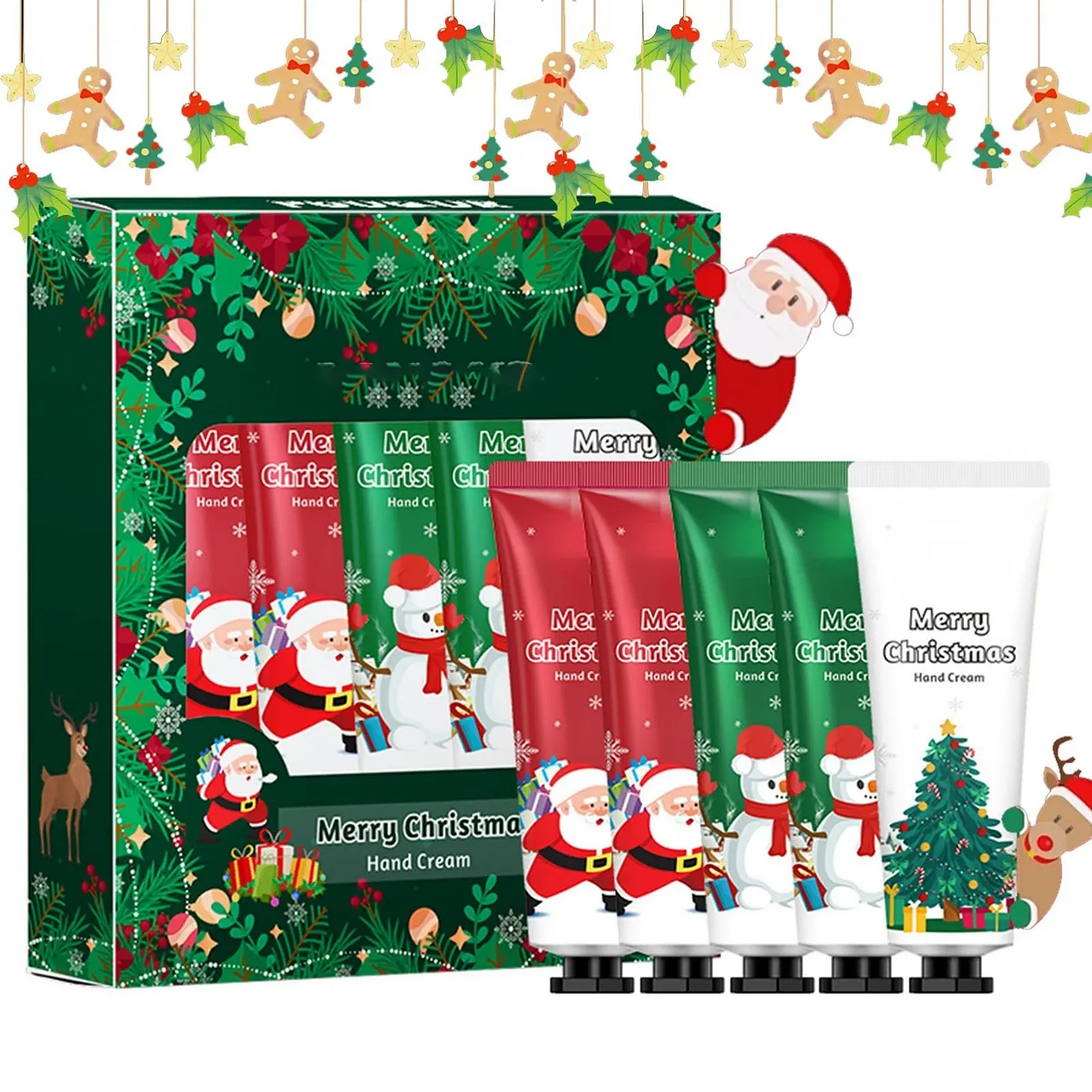 Крем для рук Різдвяний набір, 5 шт зволожуючих кремів для рук для сухої шкіри, фото №1 Крем для рук Різдвяний набір, 5 шт зволожуючих кремів для рук для сухої шкіри, фото №1