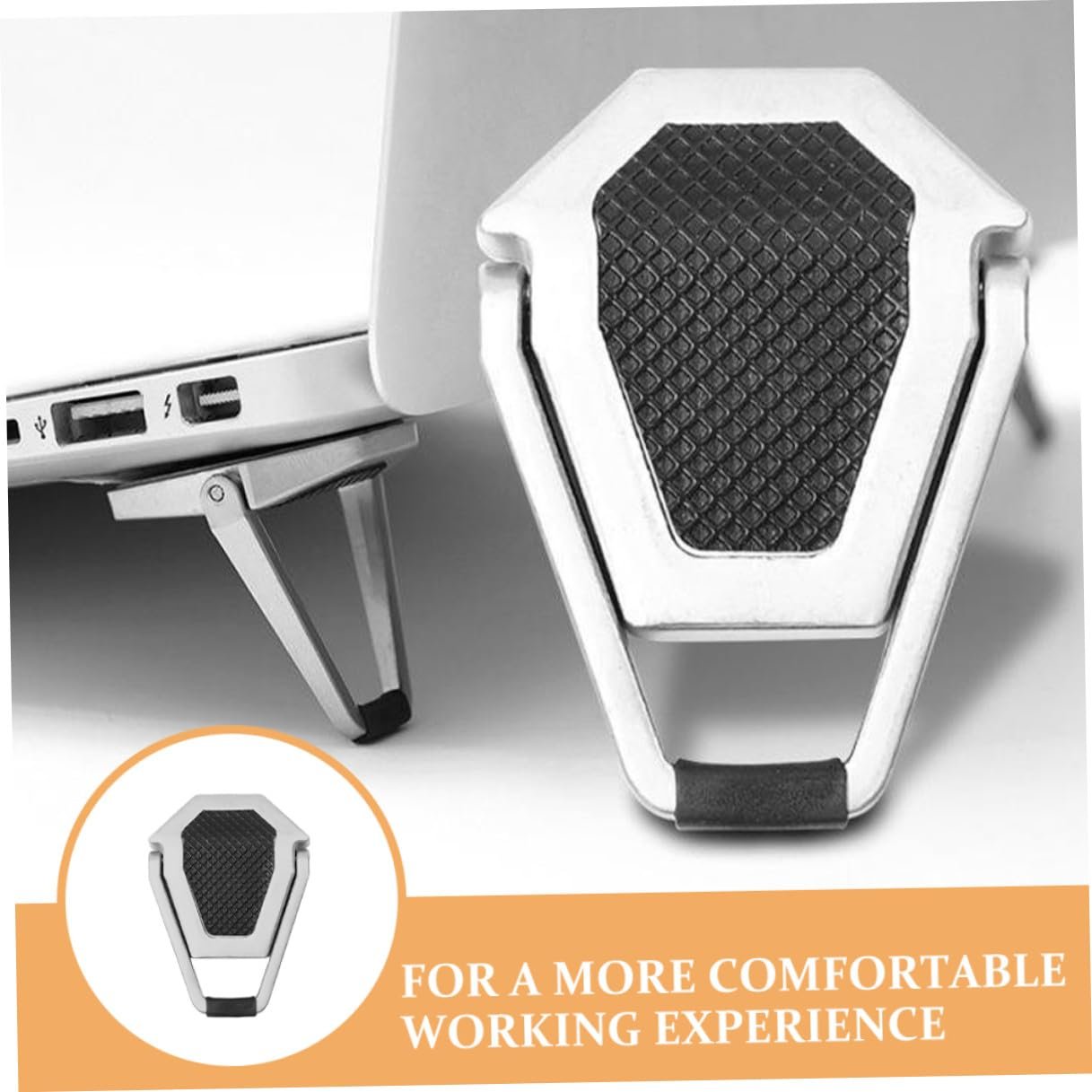 Портативная Подставка для ноутбука складная Цинковый сплав Эргономичная Улучшенная вентиляция Легкая Для стола и путешествий, фото №9