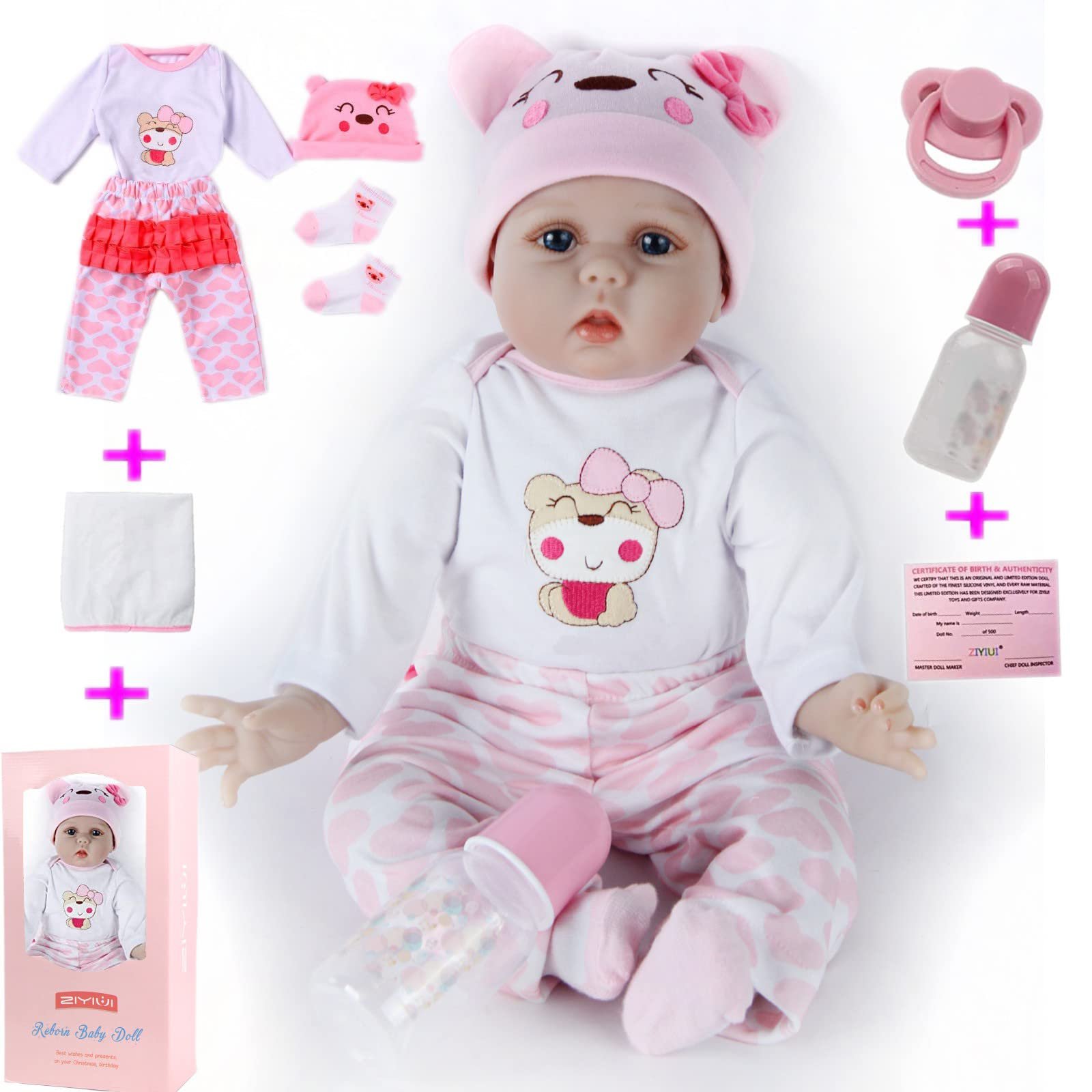 Кукла Ziyiui Reborn Baby 55 см Soft Vinyl Silicone Реалистичная Младенец, фото №1