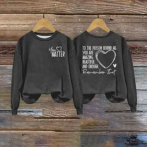 Женская теплая зимняя толстовка из плотного флиса You Are Enough Dear Person Behind Me, свитшот с круглым вырезом synthetic.ua - Фото 1