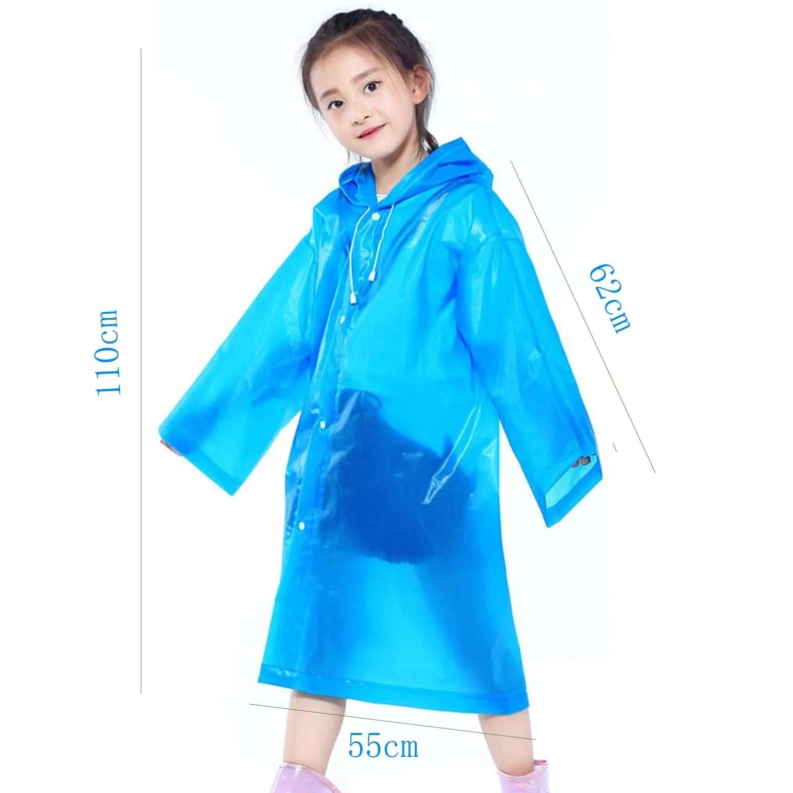 Детский дождевик YIPUETERNITY, водонепроницаемый пончо, прозрачный, фото №2