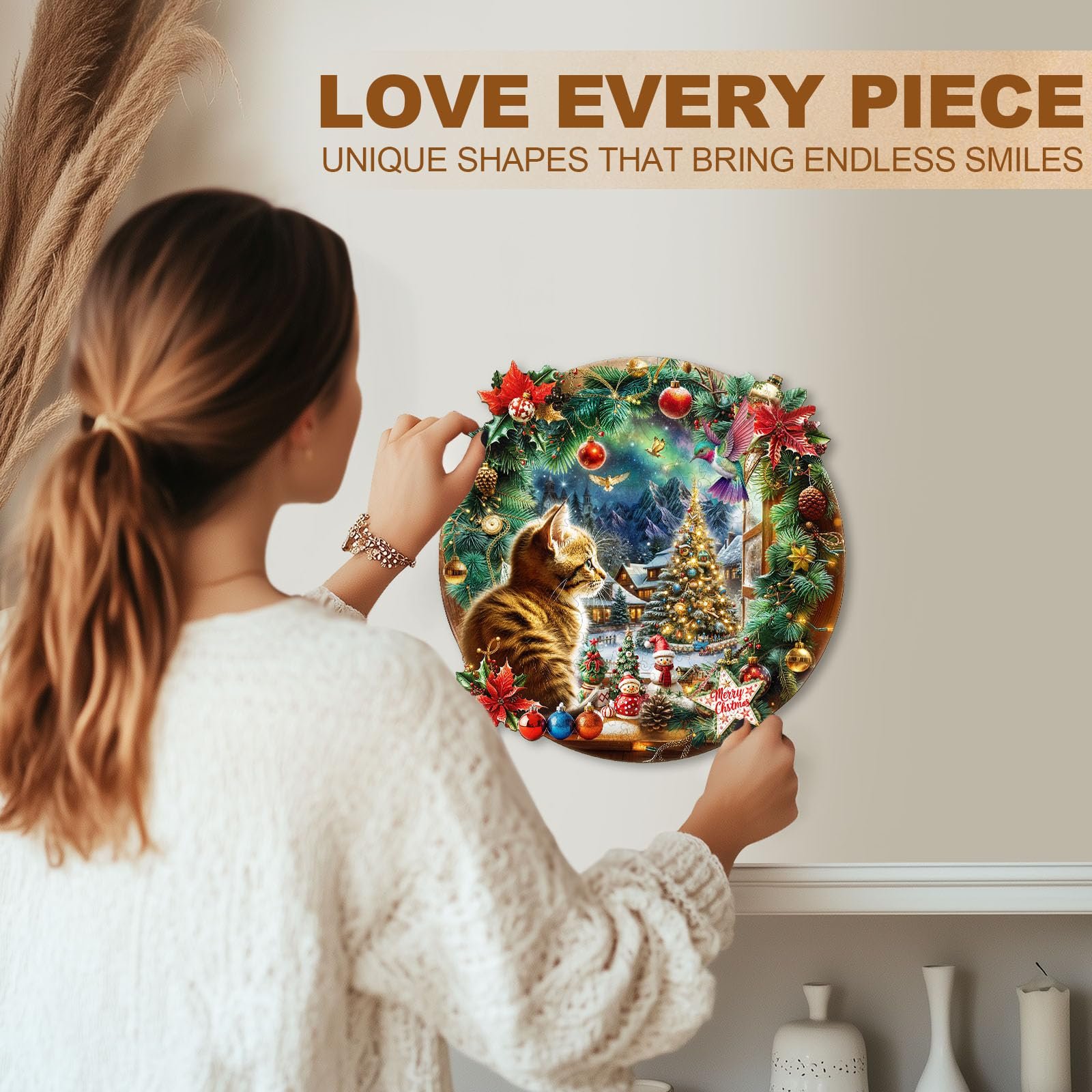 Деревянный 3D-пазл Christmas Eve Round Puzzle 270 элементов 34 x 33,9 см, фото №7