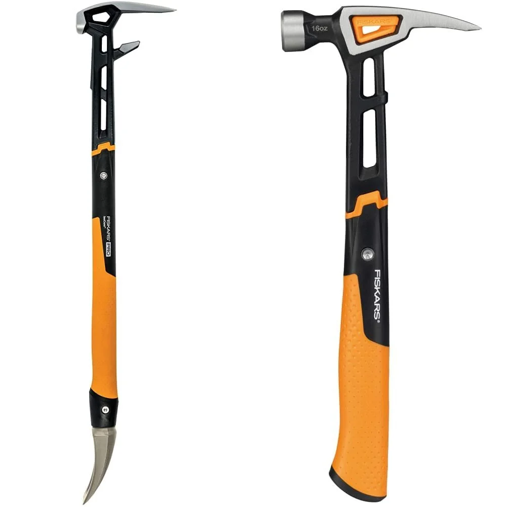 Инструмент для демонтажа и молоток-гвоздодер Fiskars IsoCore 1027221 / 1020213 L / M 75.3 см 2.6 кг / 34 см 0.82 кг Black/Orange, фото №1 Инструмент для демонтажа и молоток-гвоздодер Fiskars IsoCore 1027221 / 1020213 L / M 75.3 см 2.6 кг / 34 см 0.82 кг Black/Orange, фото №1