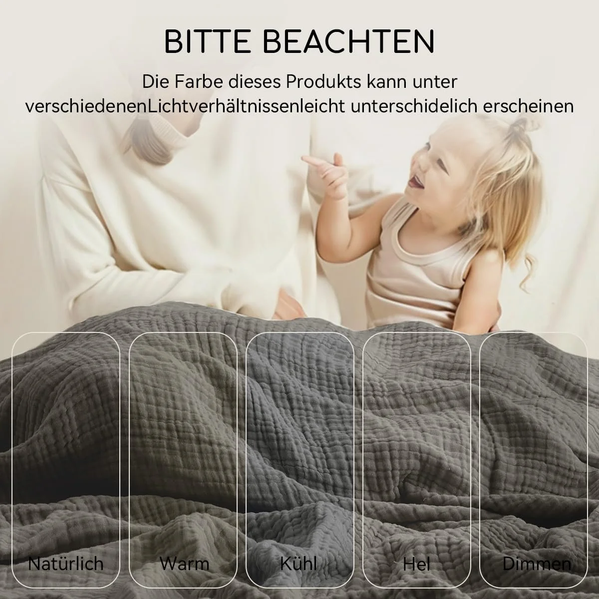 Муслиновое одеяло Lanqinglv, 220 x 240 см, хлопковое одеяло, 4-слойное муслиновое летнее одеяло, серое покрывало, хлопок, фото №6