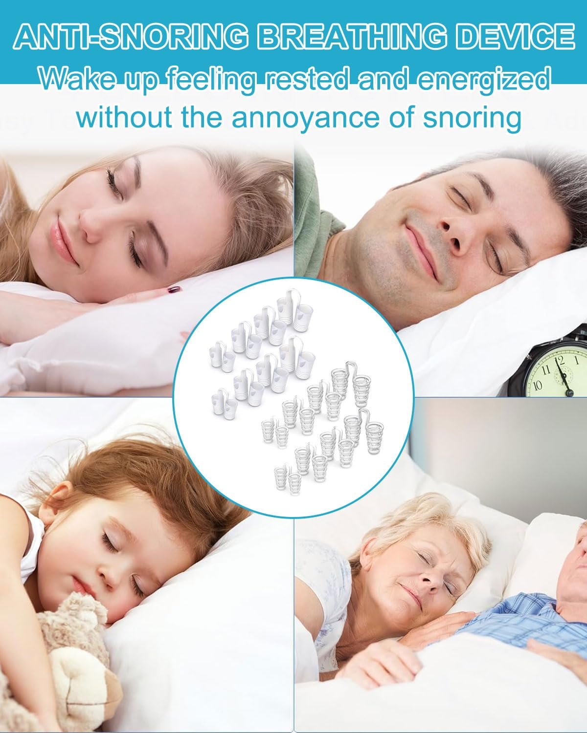 Набір затичок від хропіння (8 шт.) Багаторазові від хропіння Силіконові, фото №6